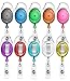 ljdeals Retractable Badge Holder Carabiner Reel Clip On ID Card Holder Translucent, Pack of 10- Assorted Colors