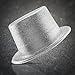 Amscan Glamorous 20's Old Hollywood Themed Party Glitter Top Hat Accessories, Silver, Plastic , 5