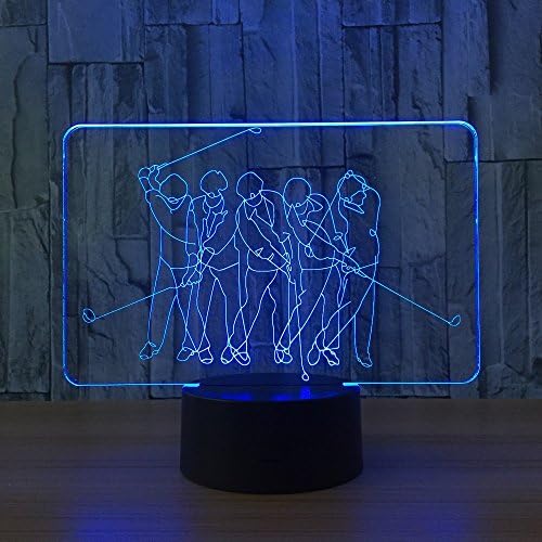Golf 3D LED Night Lamp visualization Illusion 7 Color Change Touch Button Switch USB Powered Optical Lighting Effects Desk Table Light for Bedroom Home Decor