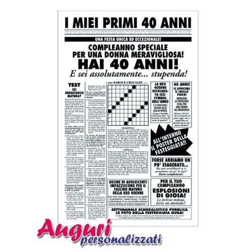 Biglietto Di Auguri Offensivo Per 40 Anni - '40 Anni Che Sei Un Cretino' - Divertente C269