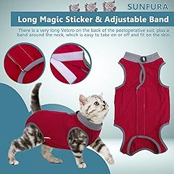 SUNFURA Cat Recovery Suit for Abdominal Wounds Spay