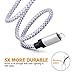 iPhone Charger Sundix Lightning to USB Cable 3Pack 10FT Nylon Braided Charging Cable Cord for iPhone X / 8 / 8 Plus / 7 / 7 Plus / 6 / 6s Plus / SE / 5s, iPad, iPod and More (White)