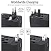 All in One International Universal Travel Adapter,Dual USB Charging ports converter for USA EU UK AUS European Compatible with Mobile Phone,Power Bank,Tablet,Laptop and Earphone. (Black)
