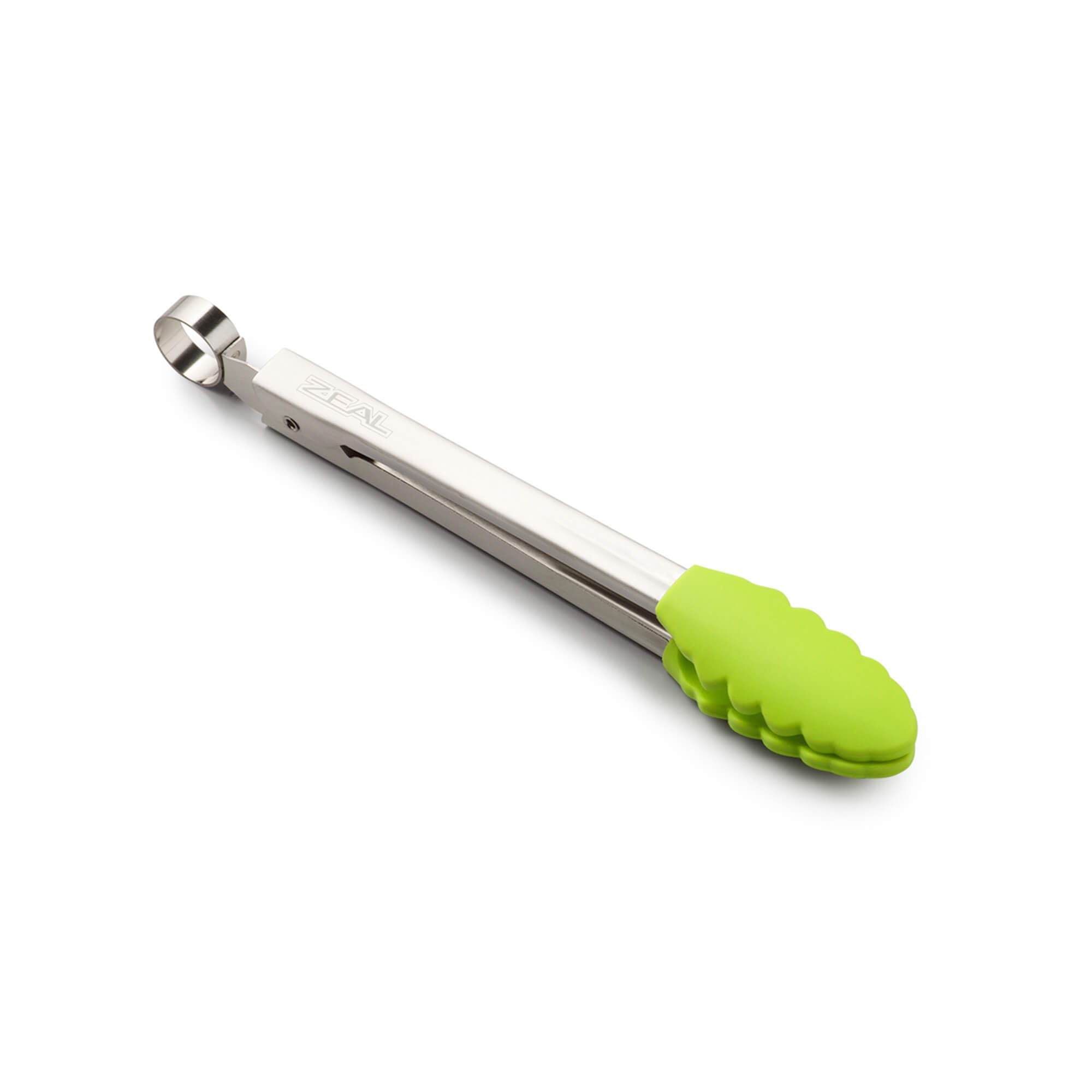 Zeal Silicone Mini Kitchen Cooking Tongs with Stainless Steel Handle – Perfect for Cooking, Grilling, BBQ, Air Fryer, and More, Heat-Resistant, BPA-Free, and Easy-to-Clean, 20cm, Neon Lime