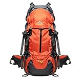 PioneerHiker 45L+5L Hiking Backpack Daypack with Waterproof Rain Cover for Camping Travel Mountaineering Climbing