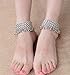 SUNSCSC 1 Pair Vintage Silver Bell Chain Bangle Bracelets Ankle Anklets for Women