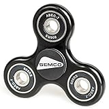 SEMCO Products Fidget Spinner Toy | Promotes Anxiety & Stress Relief | Handheld Gadget for ADD, Autism, ADHD | Quiet, Smooth Operation | Work, Home, School, Relaxation BLACK Color