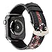 Vibrant Colors Kingsnake Print Leather Band Strap Luxury Replacement Wristband Bracelet Compatible with 44mm 42mm Apple Watch Series 4/3/2/1 (Black)