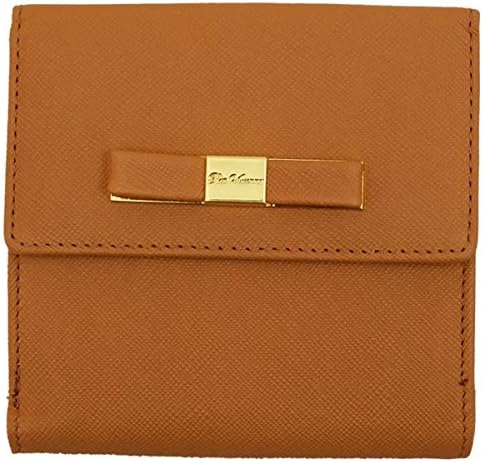 Amazon Co Jp Rue Vivienne ２折り財布 プレミアムレザー リボン かわいい お財布 ブランド財布 サイフ 革 牛革 カーフ レザー キャメルイエロー 服 ファッション小物