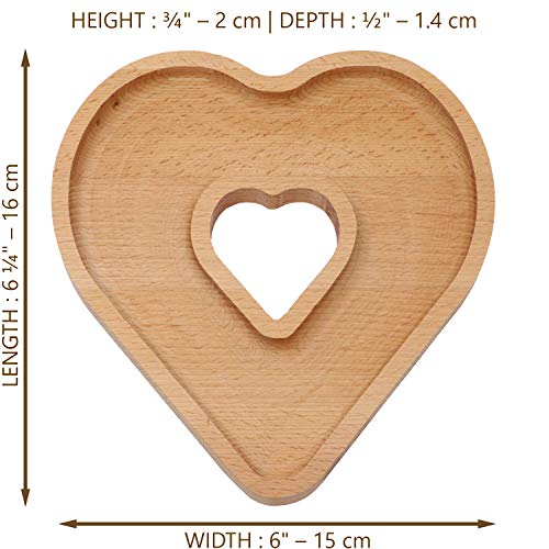 Wooden Heart Candy Dish, Monogram Nut Bowl, Snack, Cookie, Cracker Serving Plate, Decorative Display, Home Accessory, Unique Gift Idea, for Date, Baby Shower, Birthday Party, Small Size