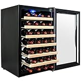 AKDY 28 Bottle Single Zone Thermoelectric Freestanding Wine Cooler Cellar Chiller Refrigerator Fridge Quiet Operation