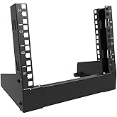 QiaoYoubang 10 inch Small Desktop Network Rack, 4U Mini Open Frame Desktop Server Rack for 10" Network, Servers, Audio, and Video Equipment (4U)