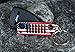 Alien Sunshade Jeep Wrangler JK JKU Grill Keychain, Made of Laser Cut Stainless Steel, Features Iconic D-Ring Connector (American Flag)