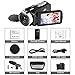 Camcorder Digital Video Camera, WiFi Vlog Camera Camcorder with Microphone IR Night Vision Full HD 1080P 30FPS 3'' LCD Touch Screen Vlogging Camera for YouTube with Remote Control