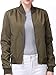 Miya Classic Flight Jacket Short Bomber Jacket Women Coat,Small,Green