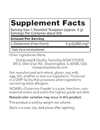 Now Foods L-Glutamina en polvo, 733739002228, 1