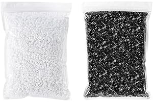 Tcthbc 2500 Black and 2500 White Fuse Beads, 5mm Melty Beads Compatible with Perler and Hama, 2 Pack