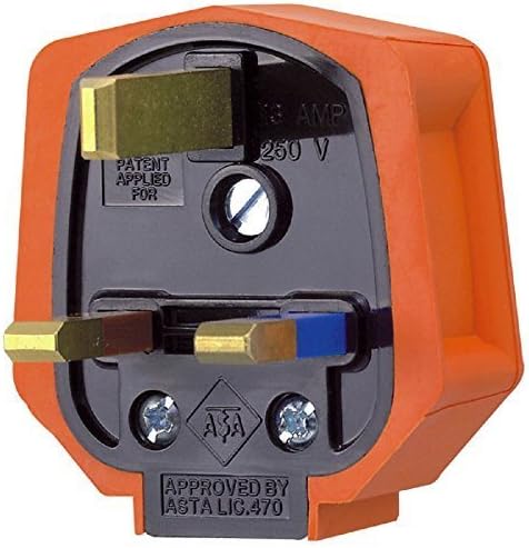 5 PACK MK DURAPLUG RUBBER 13 AMP MAINS ELECTRICAL PLUG ORANGE by DURAPLUG
