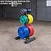 Body-Solid (WT46) 6-Post Olympic Weight Tree & Bar Holder - Durable Plate Rack and Weight Storage Stand for Home Gym - 1000 lb Weight Capacity