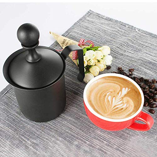 Elektrischer Schneebesen, Handpumpen-Milchaufschäumer, manuell betriebener Milchschaumhersteller aus rostfreiem Stahl… – Bild 5