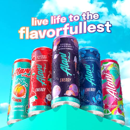 Alani Nu COSMIC STARDUST, Sugar Free, Low Calorie Energy Drinks, 200mg Caffeine, Biotin, B Vitamins, Zero Sugar, 10 Calories, 12 Fl Oz Cans, 12 Pack