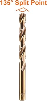 HPMAISON True 5% Cobalt Jobber Drill Bit Set 5Pcs 10mm M35 HSS Twist view 3