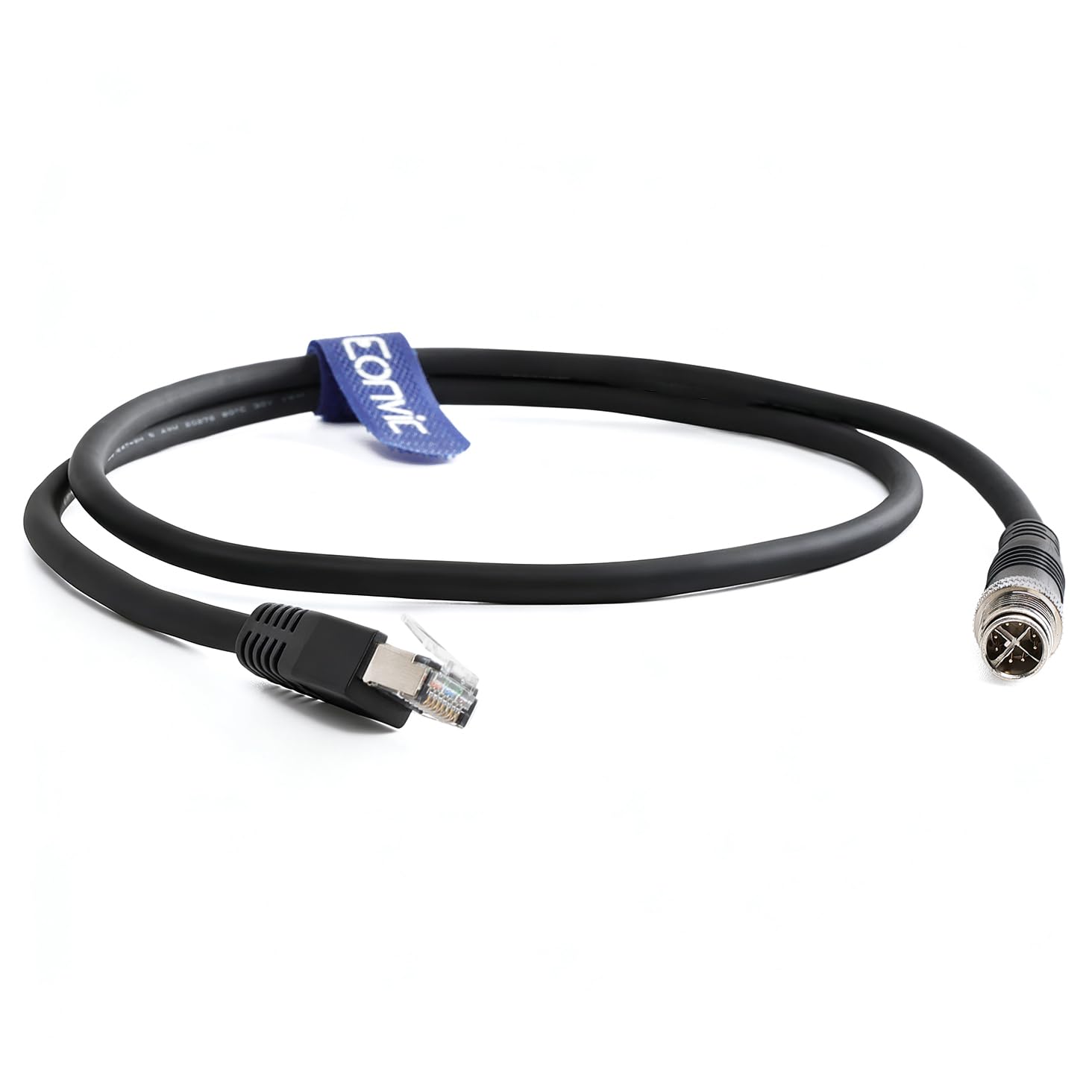 EONVIC Industrial Ethernet Shielded Cable M12 X-Type 8 Position to RJ45 Waterproof High Flexiable Cable for Cognex (1M, Black) — image 1