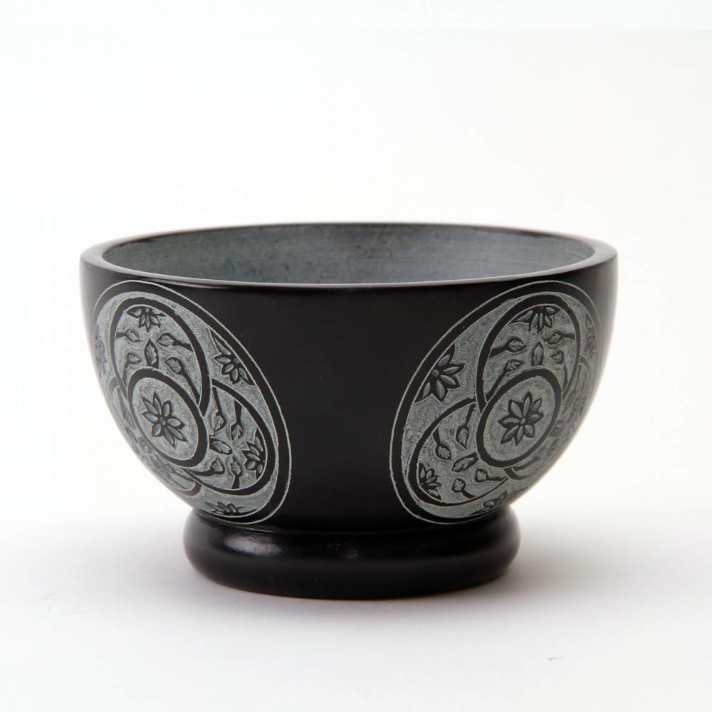 Bitto Incense Bowl Mandala Fair Trade Softstone Incense Burner Height: 8 cm Diameter 12.5 cm