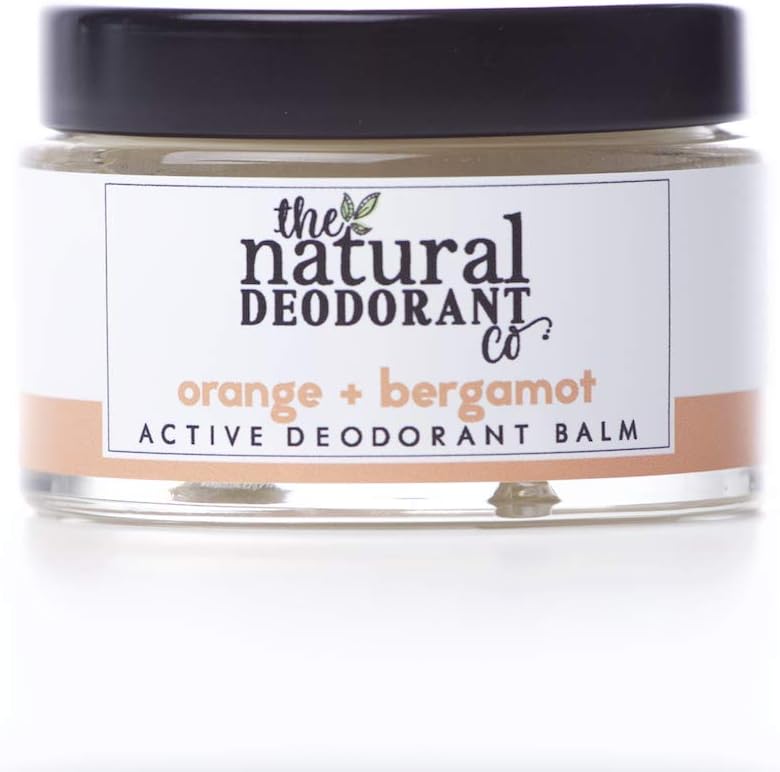 The Natural Deodorant Co, Active Deodorant Balm Orange & Bergamot 55g, Aluminium Free, Plastic Free, Extra Strength