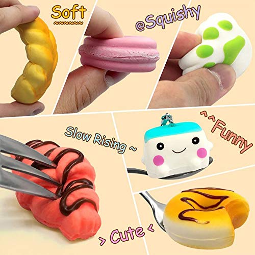 R.FLOWER 10PCS Random Jumbo Soft Squishy Cream Scented Slow Rising Kawaii Simulation Bread Children Toy Medium Mini Squishies Cake/Panda/Bread/Buns Phone Straps - Thumbnail 4