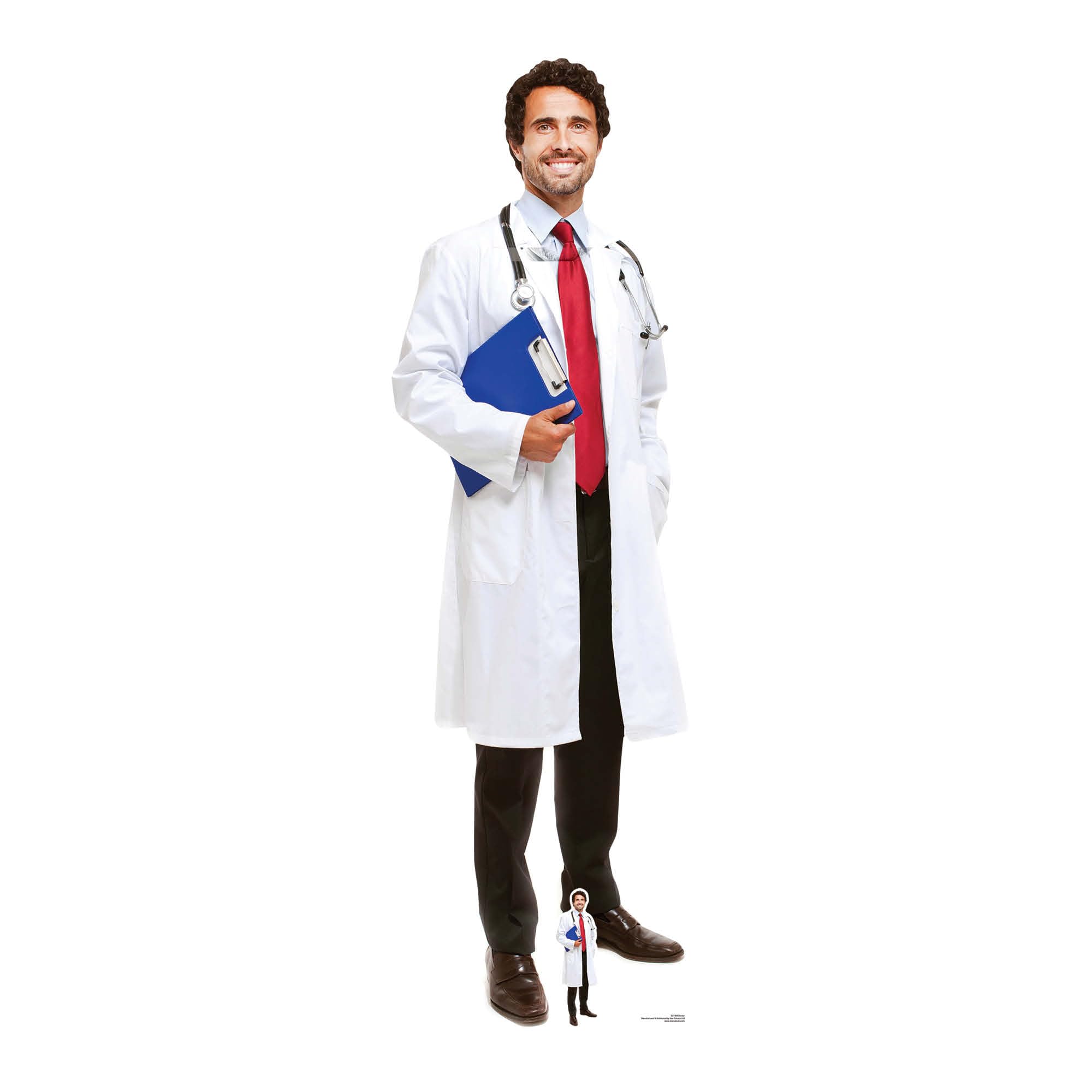 SC1584 Male Doctor Lifesize Cardboard Cutout/Display/Medical Professional Height 186cm Width 59cm