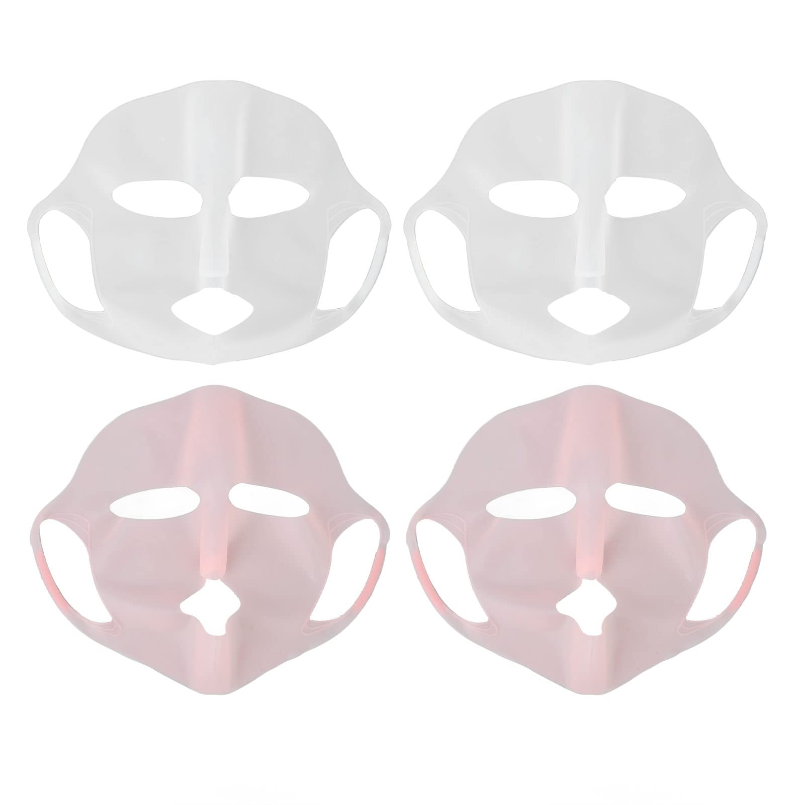 Silicone Face Mask Cover, 4PCS Reusable Silicone Face Mask Moisturizing Face Mask Cover Facial Masks Skincare Silicone Face Mask Holder for Sheet Masks