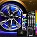 OPT7 Aura Wheel Well RGB LED Kit Double Row w/Wireless Remote Lighting Kit, Multicolor Tire Rim Lights for Cars | 3-Into-1 16+ Smart-Color Waterproof Strips w/SoundSync | Double Row 24 Inches 12 Volts