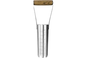 Haliaeetus Bulb Planter Tool, 6 inches Depth Mark Hand Bulb Planter, Non-Bending Stainless Steel Bulb Planter Digger, Garden 