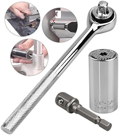 Machine DZ Universal Socket Ratchet Wrench with Power Drill Adapter Set (Multi-Function Repair Tools） (With Handle)