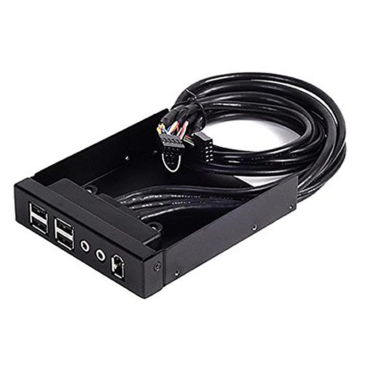 SilverStone SST-FP32B - USB 2.0 5-Ports 3.5 Inch alu. Front Panel USB Hub with 1 HD Audo Output Port, black — image 1