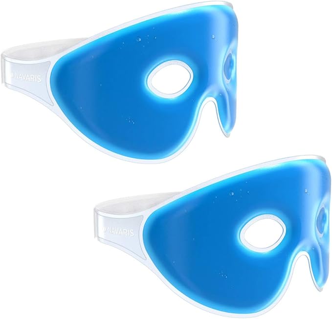 Navaris Set of 2 Gel Eye Masks 2X Reusable Eye Masks for Hot/Cold