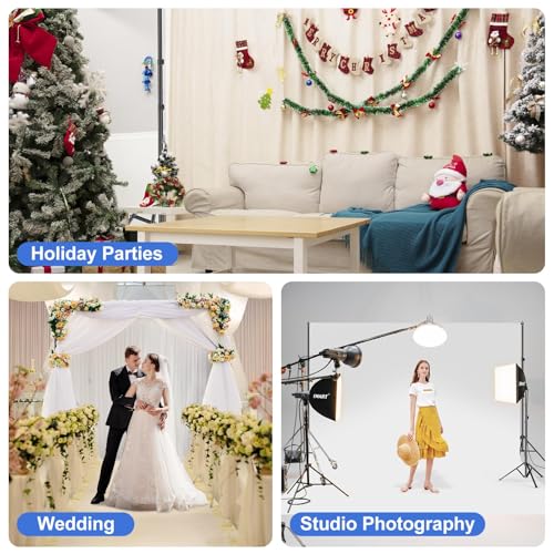EMART Backdrop Stand Kit, 10x7ft (WxH) Adjustable Photo Backdrop Stands Kit for Parties with Carrying Bag, Photography Background Support Frame for Video Studio Photoshoot Banner Holder