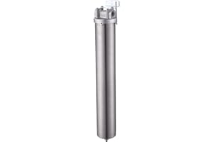 Amwater NSF/ANSI 42 Certification Stainless Steel Filter Housing for 10"/ 20" Filter Cartridge, 3/4" NPT Water Filter Housing for Whole House Water Purification of Stainless Steel 304 (20" C Housing)