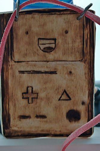 Adventure Time's BMO wooden pendant with (apprx) 27" length of pink faux suede cord