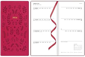 Letts of London® 2026 Woodland Weekly/Monthly Planner, 12 Months, January to December, Slim Pocket Size, 6.625" x 3.25", Sewn
