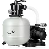 BlueBay 1/2HP Sand Filter Pump 2250GPH for Above Ground Pools | Built-in timer, 7-way valve, and strainer basket for easy pool maintenance; supports pools up to 8,000 gallons.
