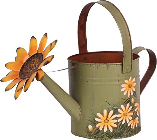 Attraction Design Antique Finish Spring Decorative Watering Can (Green) - Thumbnail 2