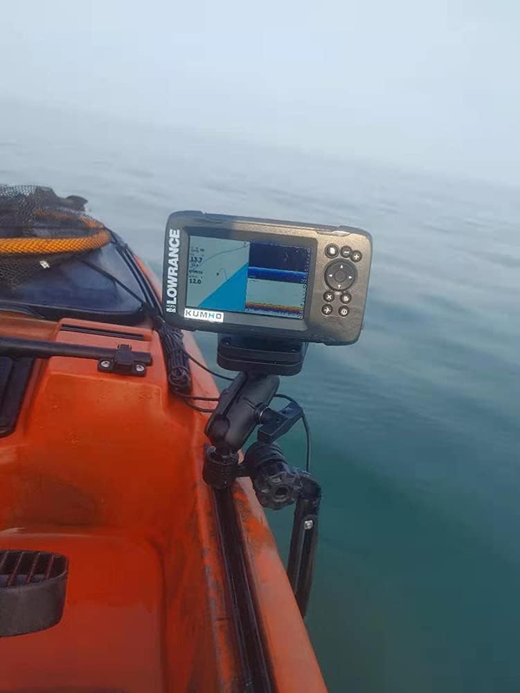 Kayak/SUP Transducer Mounting Arm with Marine Electronics Fish Finder Base Adapter Ball Mount, Compatible with Scotty, Lowrance, Garmin Fish Finder