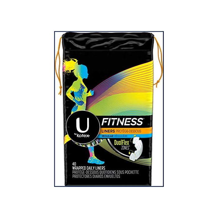 U by Kotex Fitness Regular Liners - 40 ct, Pack of 3
