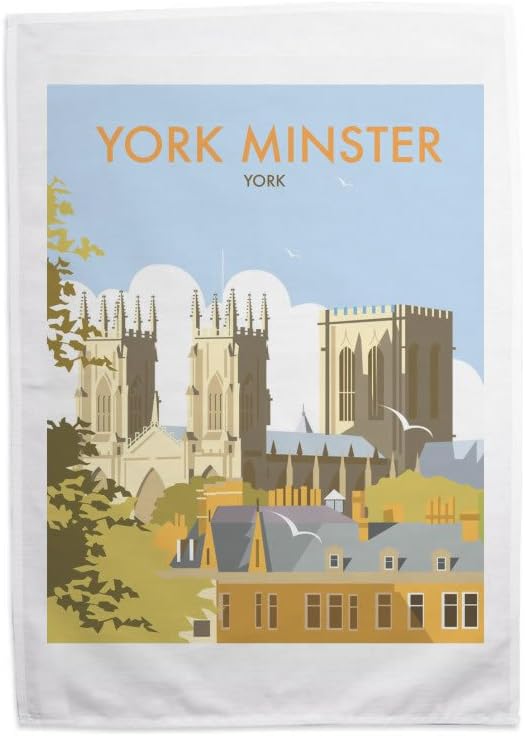 Dave Thompson York Minster' Print Tea Towel, 70 cm Length x 46 cm Width, Cotton, Multi-Colour, 70 x 46 cm