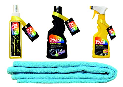 DR.3M A689-TYRE Polish 250ml.+ CAR Wax Polish 250ml.+ Fresh CAR AIR FRAGNANCE 200ml.+ Sky Blue CAR Micro Fiber Cloth.