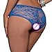 MidLove Women's Crotch Panties Lace Knickers Panty with Bow (Medium, Blue)