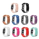 GinCoband 10PCS Fitbit Charge 2 Bands for Fitbit Charge 2 Fitness Wristband with Metal Clasps
