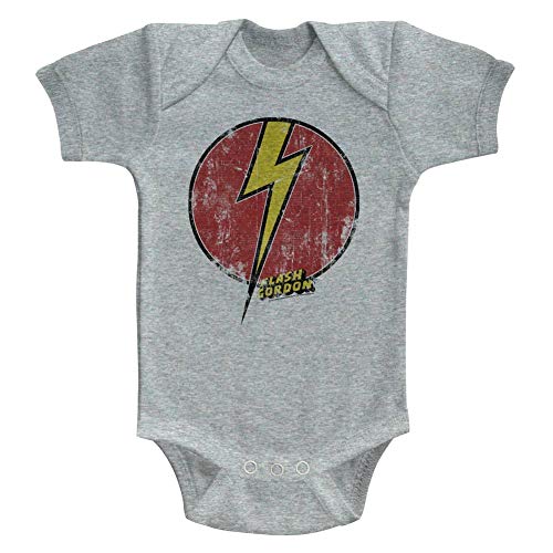 Flash Gordon Infant Bodysuit Lightning Bolt Logo Grey Romper